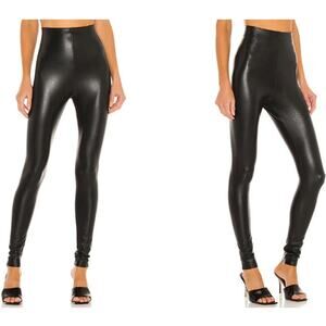 Commando Perfect Control Faux Leather Legging in Black High Rise Vegan Pant